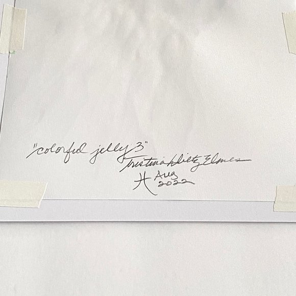 Colorful Jelly 3 -Original Wall Art Watercolor Painting Matted Frame Ready 11x14 - Picture 6 of 7